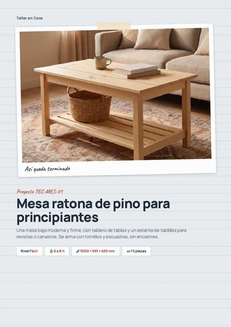 Página real: Tomo 3 · Mesa ratona de pino