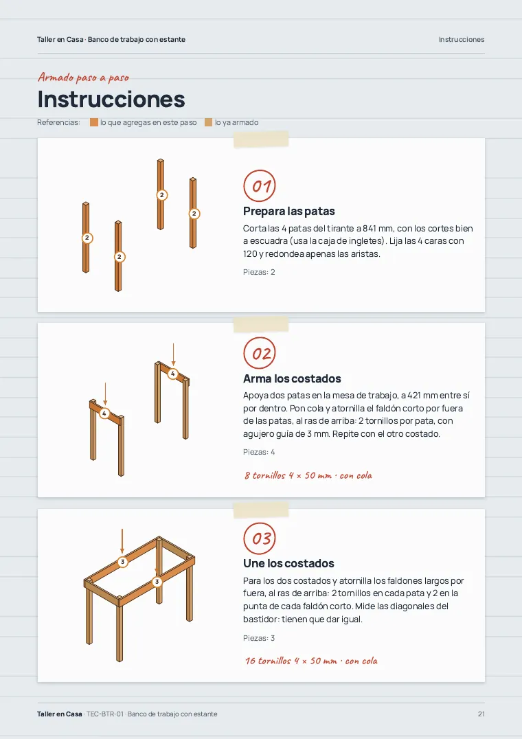 Página real: Tomo 4 · El banco de trabajo, paso a paso