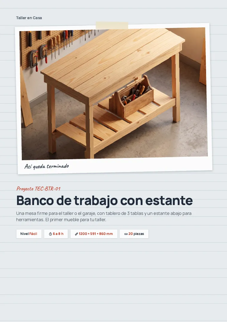 Página real: Tomo 4 · Banco de trabajo con estante