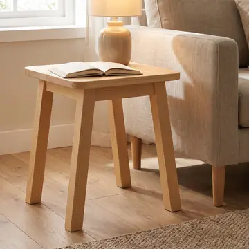 Mesa auxiliar de pino con patas inclinadas